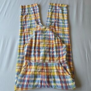 Urban Outfitters Plaid Jumpsuit Women's Size 2‎ Yellow Blue High Neck Sleeveless